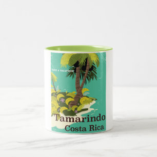 Tamarindo Costa Rica Reiseplakat Zweifarbige Tasse