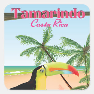 Tamarindo Costa Rica Strandurlaub Poster Quadratischer Aufkleber