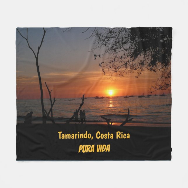 Tamarindo Sunset Fleecedecke (Vorderseite (Horizontal))