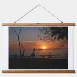 Tamarindo Sunset Wandteppich Mit Holzrahmen