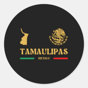 Tamaulipas Mexiko mit mexikanischem Emblem Tamauli Runder Aufkleber