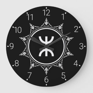 Tamazgha - Amazigh-Symbol Große Wanduhr