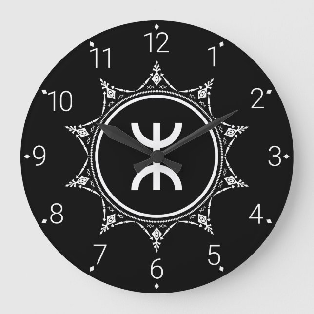 Tamazgha - Amazigh-Symbol Große Wanduhr (Vorderseite)