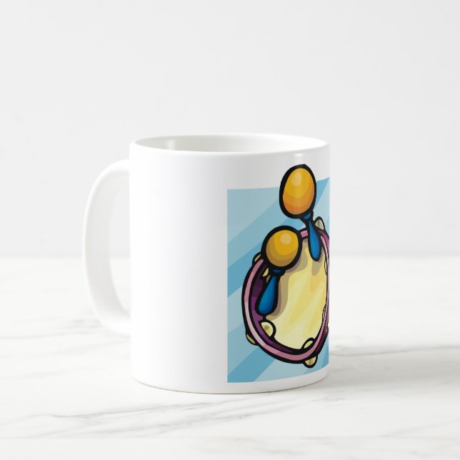 Tamborine und Maraccas Kaffeetasse (Vorderseite Links)