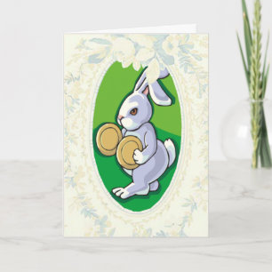 Tambourine Bunny Ostercard Feiertagskarte