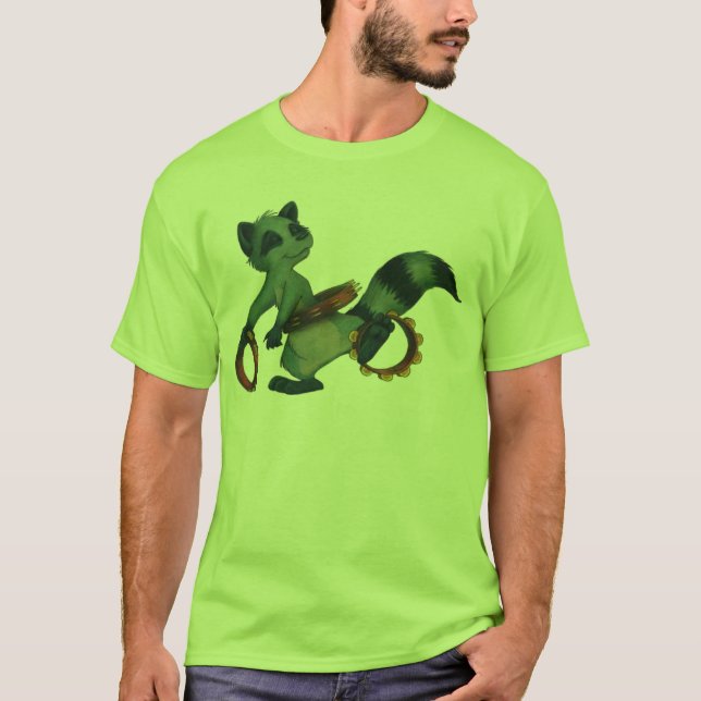 "Tambourine Hula Racoon" durch Suzi Deutschen T-Shirt (Vorderseite)