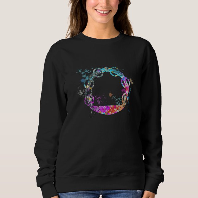 Tambourine Instrument Silhouette Tambourines   Sweatshirt (Vorderseite)
