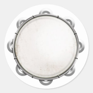 Tambourine Runder Aufkleber