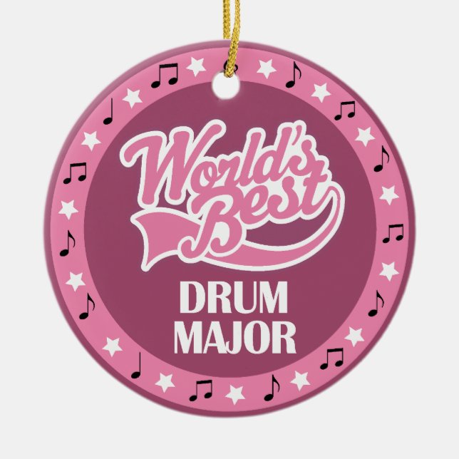 Tambourmajor Geschenk für sie Keramikornament (Vorne)