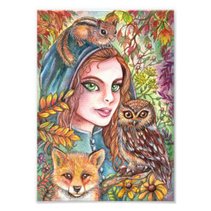 Tamer im Herbstwald Fotodruck