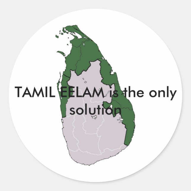 TAMIL EELAM ist die einzige Lösung Runder Aufkleber (Vorderseite)