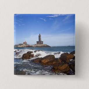 Tamil Nadu Heiliges Thiruvalluvar Statue- , Indien Button