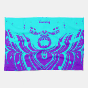TAMMY ~ FLUORO SHADES ~ 3D ~ Lila Aqua ~ Geschirrtuch