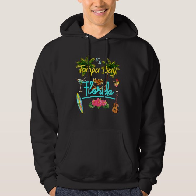 Tampa Bay Florida Beach Summer Palm Surf Sun Set P Hoodie (Vorderseite)