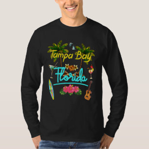 Tampa Bay Florida Beach Summer Palm Surf Sun Set P T-Shirt
