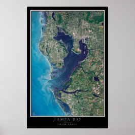 Tampa Bay Florida Satellite Poster Karte