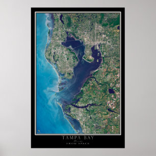 Tampa Bay Florida Satellite Poster Karte
