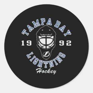 Tampa Bay Lightning Hockeymaske Schwarz Offiziell  Runder Aufkleber