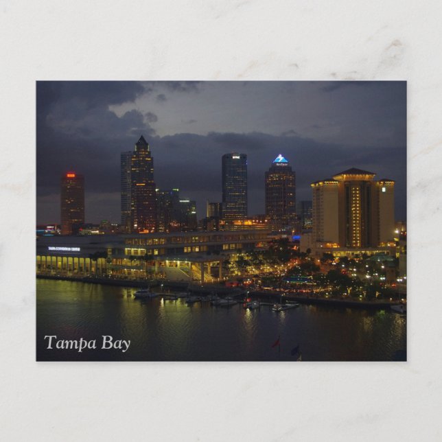 Tampa Bay Night Skyline Postkarte (Vorderseite)