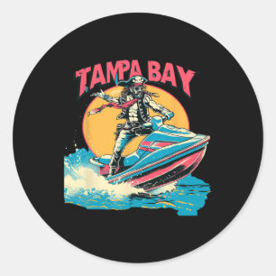 Tampa Bay Pirat Florida Jetski Bootfahren Lustig G Runder Aufkleber