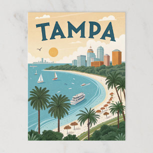 Tampa Bay: Tropische Küstenillustration Postkarte