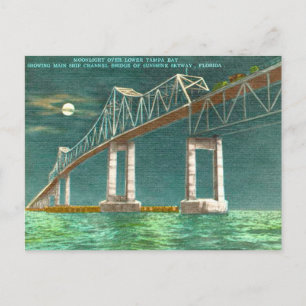 Tampa Bay Vintage Old Sunshine Skyway Postkarte