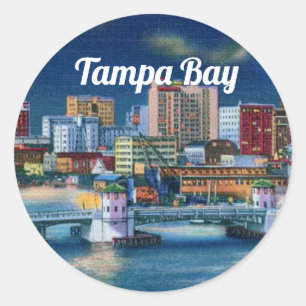 Tampa Bay Vintage-Szene Runder Aufkleber