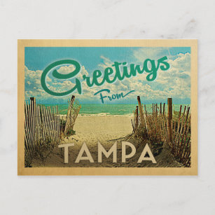 Tampa Beach Vintage Travel Postkarte