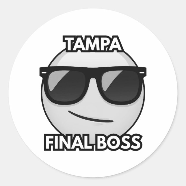 Tampa Final Boss Cool Emoji Sticker (Vorderseite)