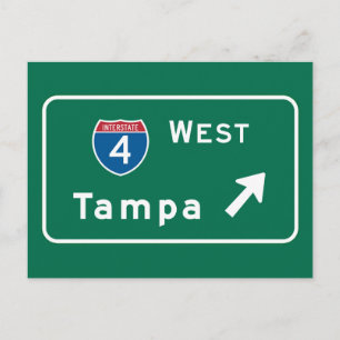 Tampa, FL Road Sign Postkarte