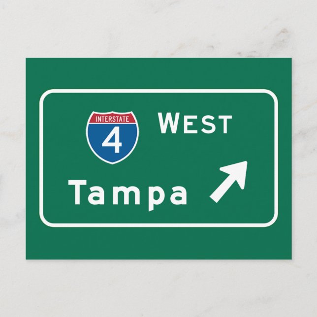Tampa, FL Road Sign Postkarte (Vorderseite)