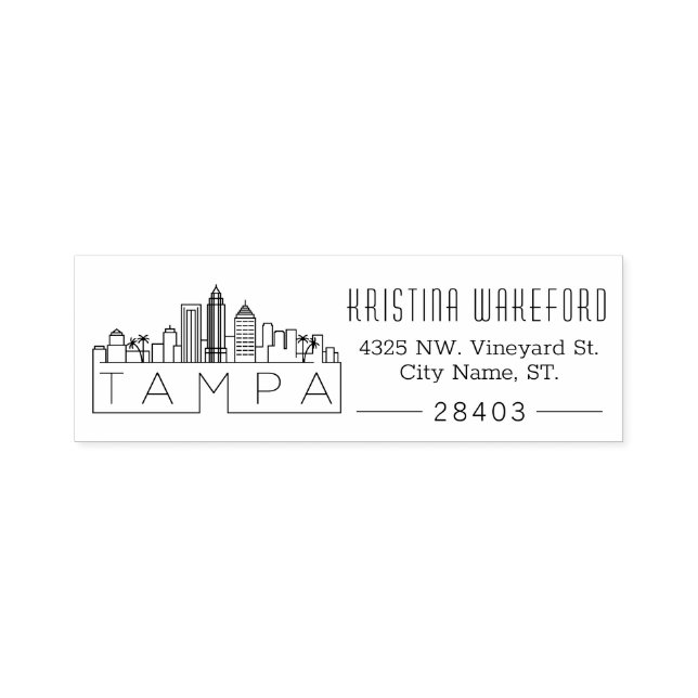 Tampa, FL | Selbstfarbige Briefmarke der benutzerd Permastempel (Design)