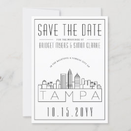 Tampa, Fl Wedding | Stilisierte Skyline Save the D Einladung