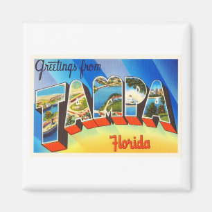 Tampa Florida alte Vintage Reise-Andenken Floridas Magnet