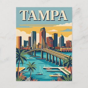 Tampa Florida Bayfront Retro Vintage Reiseposter Postkarte