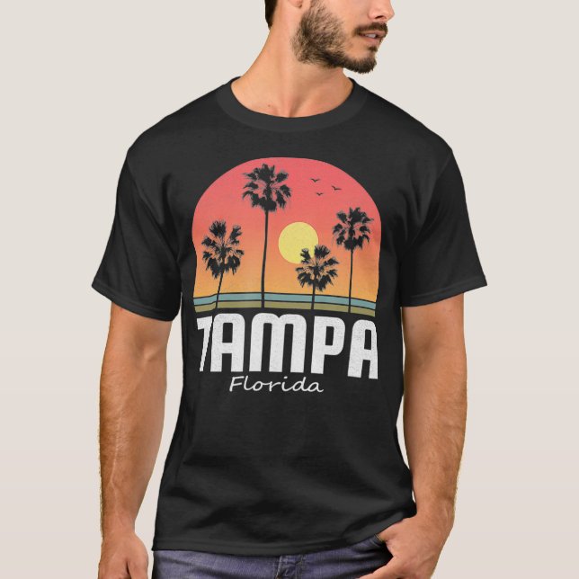 Tampa Florida Beach Palm Sunset Gift Women Men Kid T-Shirt (Vorderseite)
