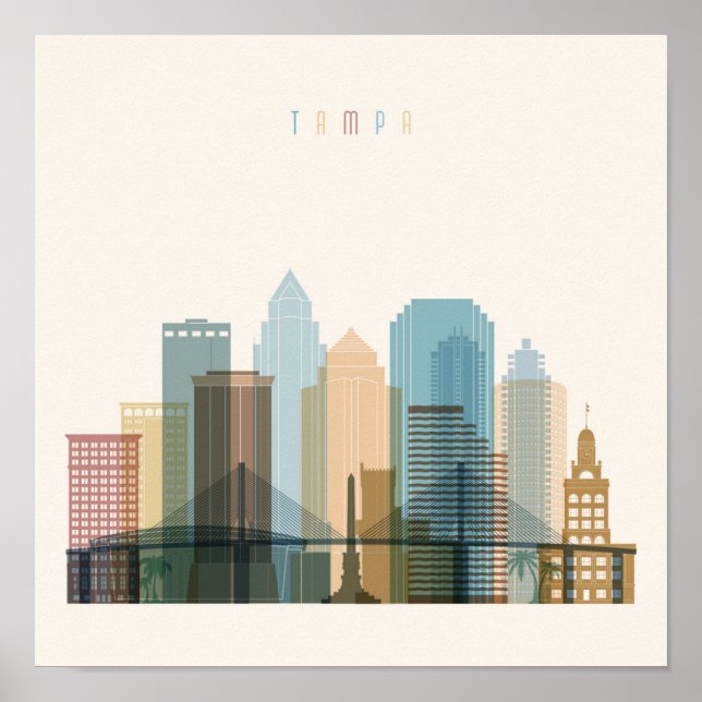 Tampa, Florida | City Skyline Poster (Vorne)