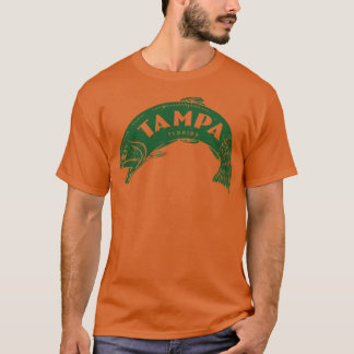 Tampa Florida Fish Wordmark Green T-Shirt