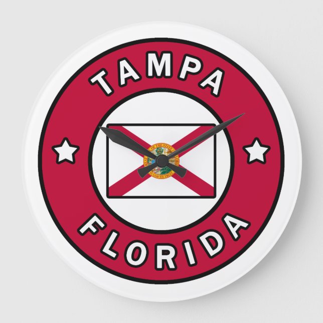 Tampa Florida Große Wanduhr (Vorderseite)