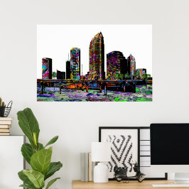 Tampa, Florida in Graffiti Poster