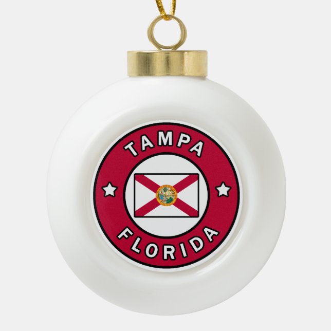 Tampa Florida Keramik Kugel-Ornament (Vorderseite)