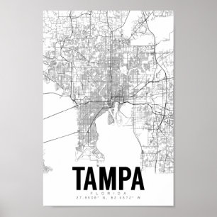 Tampa Florida Minimalistisch Map Art Poster