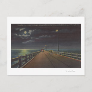 Tampa, Florida - Mondlichtansicht der Gandy-Brücke Postkarte