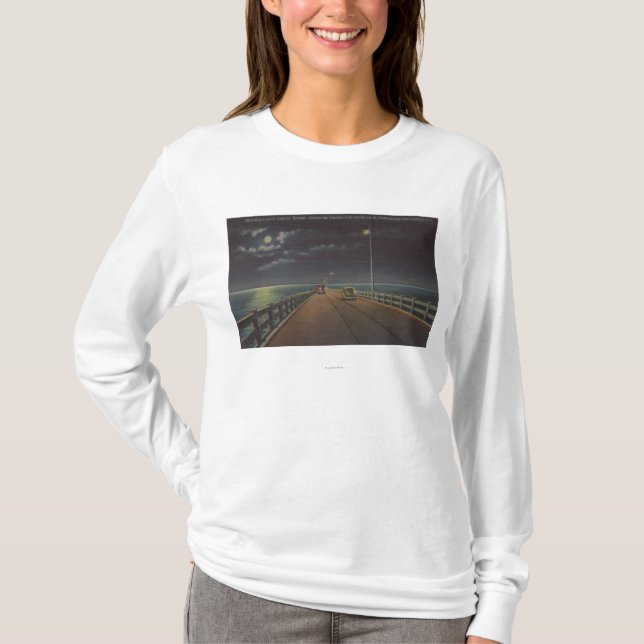 Tampa, Florida - Moonlit Ansicht von Gandy Brücke T-Shirt (Vorderseite)
