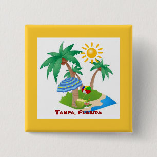 Tampa, Florida, Palmen und Sonne Button