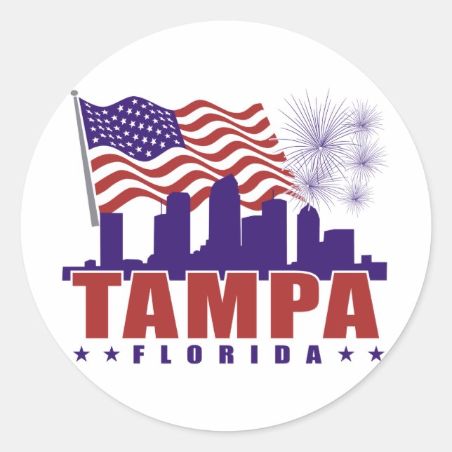 Tampa Florida Patriotic Sticker (Vorderseite)
