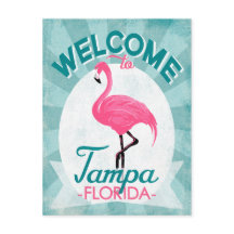 Tampa Florida Pink Flamingo - Vintage Retro-Reise