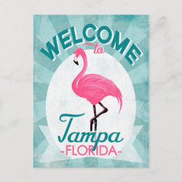 Tampa Florida Pink Flamingo - Vintage Retro-Reise Postkarte