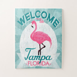 Tampa Florida Rosa Flamingo - Vintage Retro Reise Puzzle