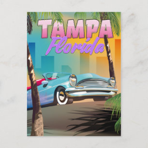 Tampa Florida schönes Reiseplakat. Postkarte